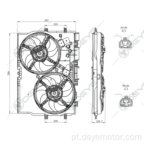 Ventilador de resfriamento do radiador de automóveis 12v para FIAT DUCATO